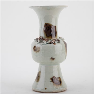 Flower Vase with Spotted Glaze