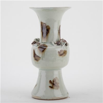 Flower Vase with Spotted Glaze