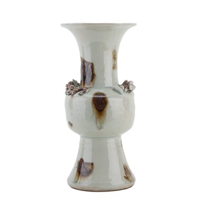Flower Vase with Spotted Glaze