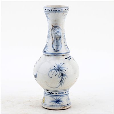 Blue and White Vase with Handles