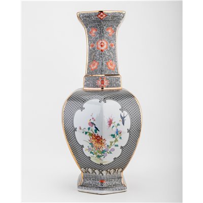 Rectangular Palace Vase Dark Bird
