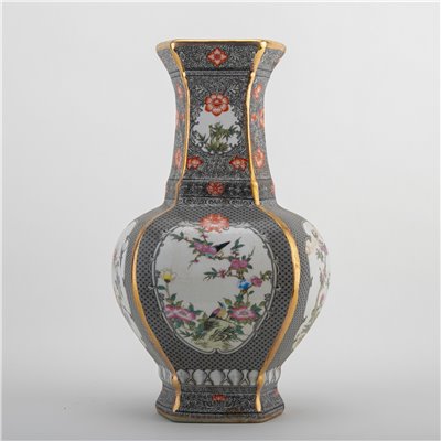 Rectangular Vase Dark Bird