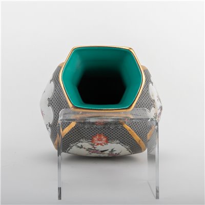 Rectangular Vase Dark Bird
