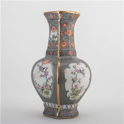 Rectangular Vase Dark Bird