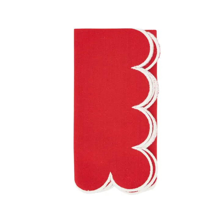 Scalloped Dinner Napkins S/4