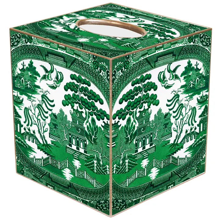 Tissue Box - Green Willow