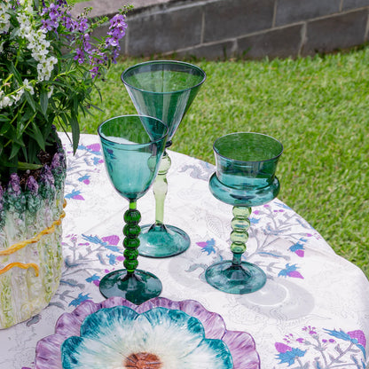 Palazzo Wine Glass Turquoise & Green