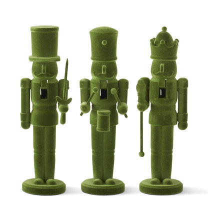 Wood Green Velvet Nutcrackers
