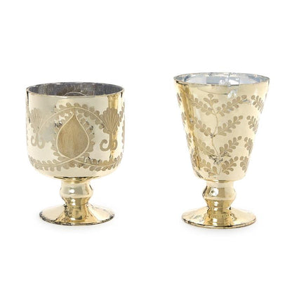 Etched Mercury Glass Cacehpot