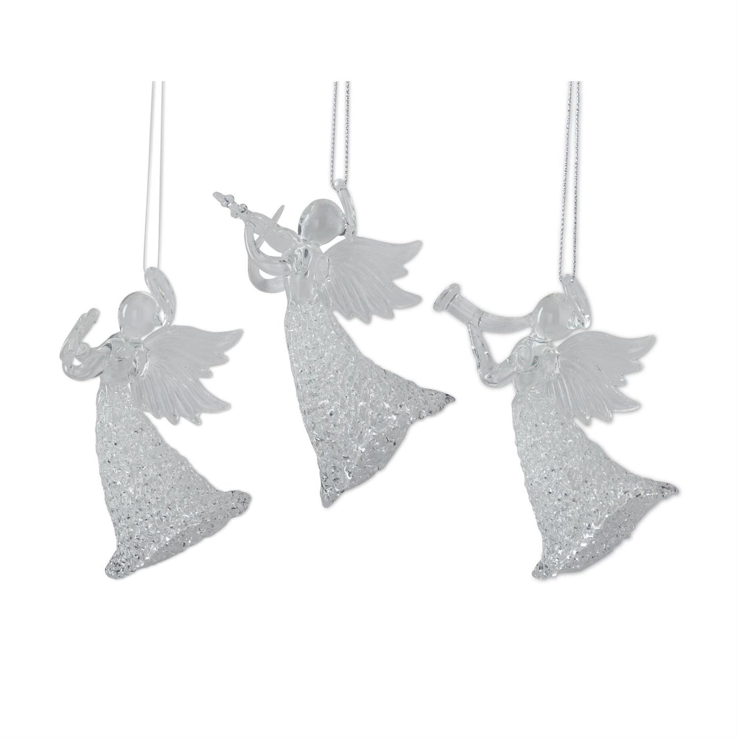 Glass Angels w/Instruments Ornaments