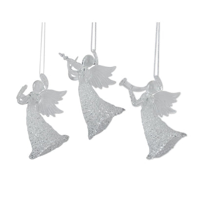 Glass Angels w/Instruments Ornaments