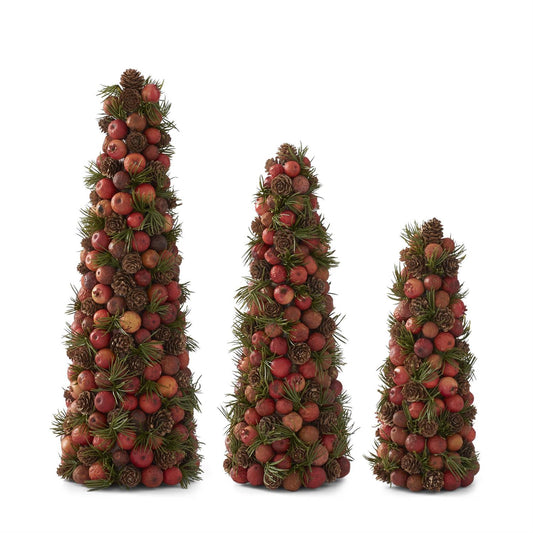 Orange Pod & Pinecone Trees S/2