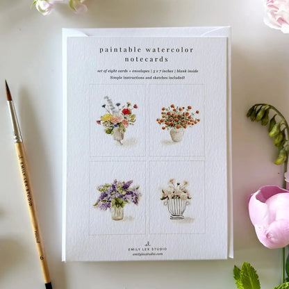 Bouquets Paintable Notecard Set