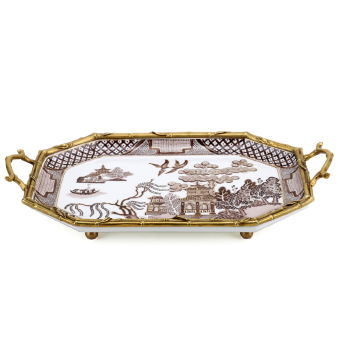Octagonal Tray with Bronze - Imperial Palace