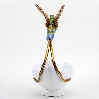 Blue Green Hummingbird With Dish