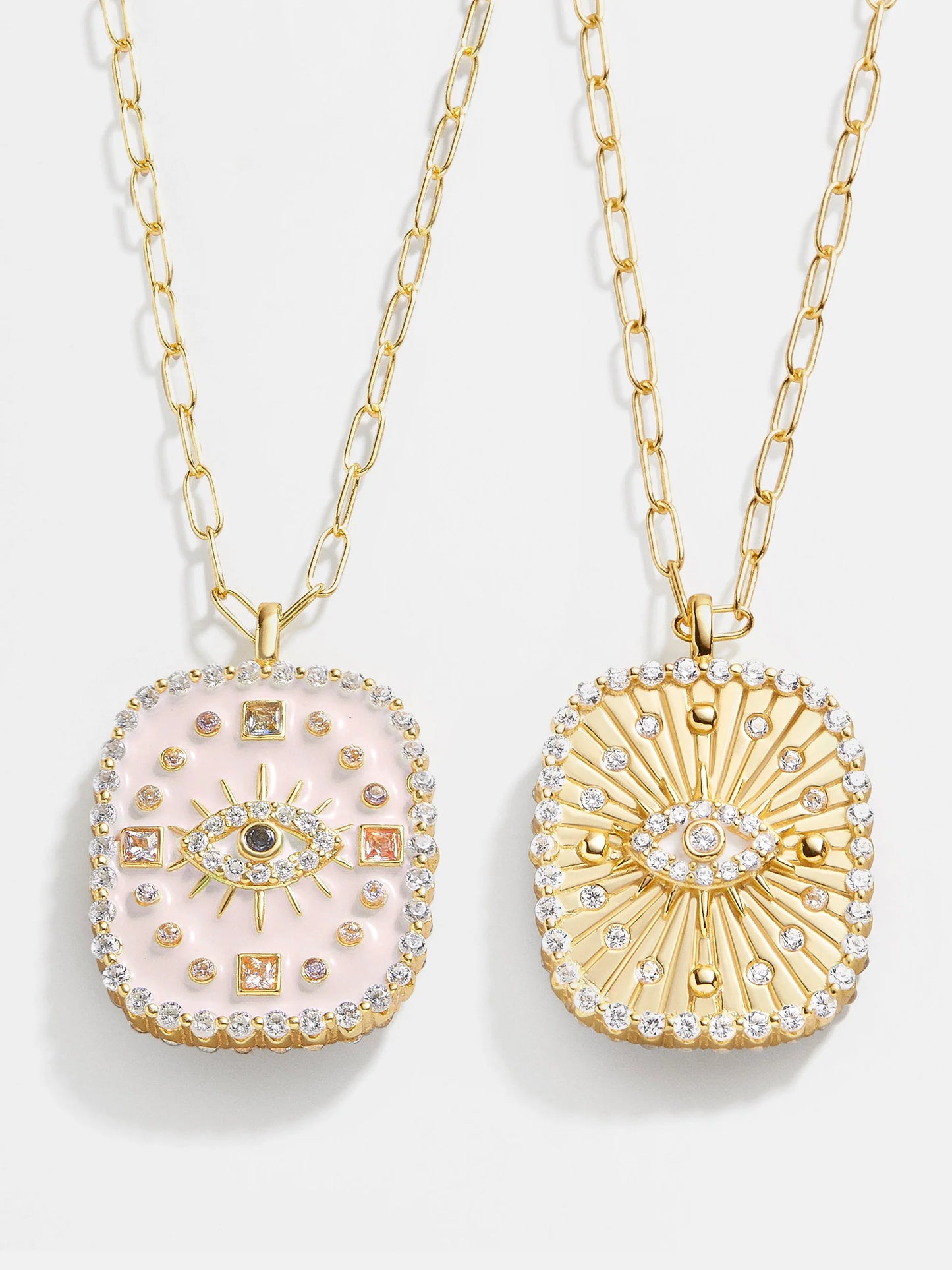 Evil Eye Medallion Necklace 18K Gold