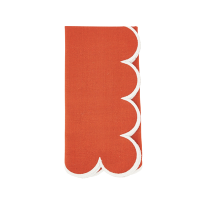 Rust Scalloped Napkin S/4