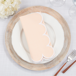Blush Scalloped Napkin S/4