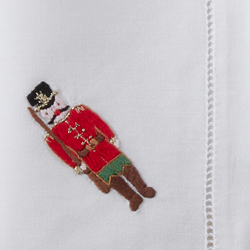 Embroidered Soldier Hemstitch Napkin