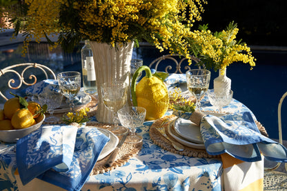 Citron Bleu French Tablecloth 71" x 106"