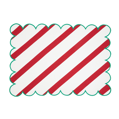 Striped Scalloped Placemat S/4