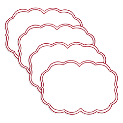 Embroidered Polka Dot Placemats S/4