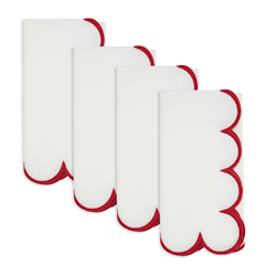 Scalloped Dinner Napkins S/4