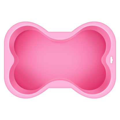 Pink Dog Bone Shaped Silicone Cake Pan