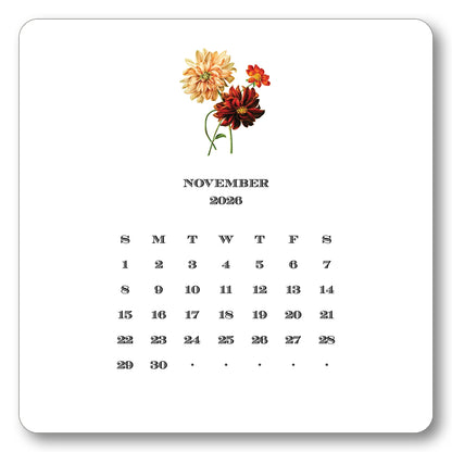 2026 Floral Calendar with Easel