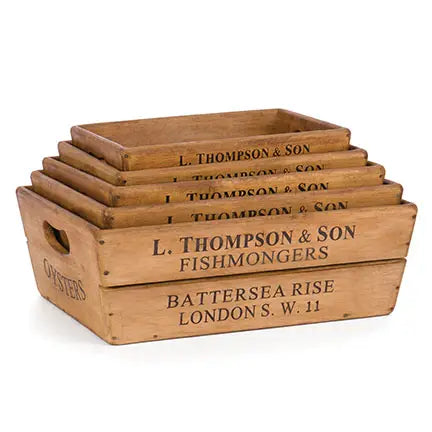 Rectangular Wood Crates Set
