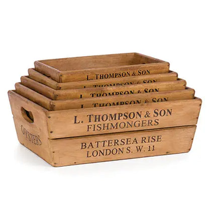 Rectangular Wood Crates Set