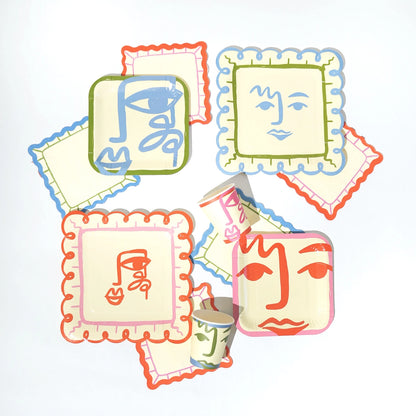Face Party Cups - Art Party Theme