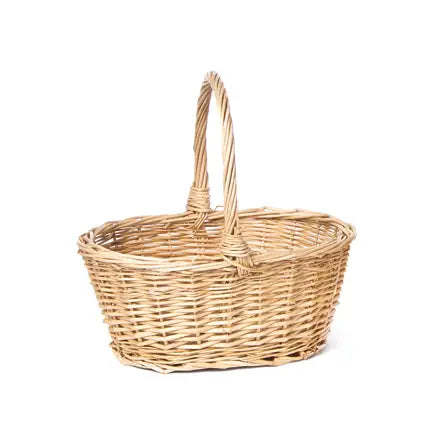 Oval White Willow Over Handle S/S Basket