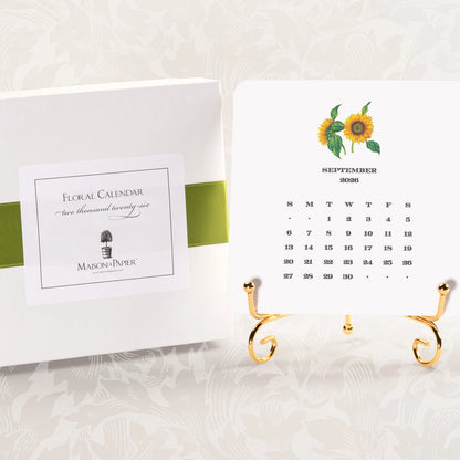 2026 Floral Calendar with Easel