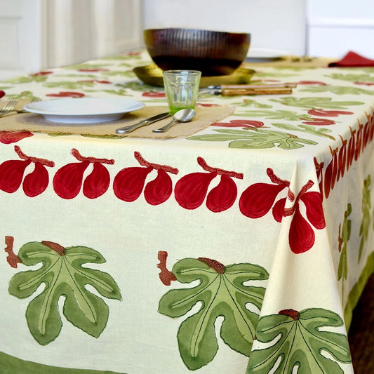 Fig Red & Green French Tablecloth