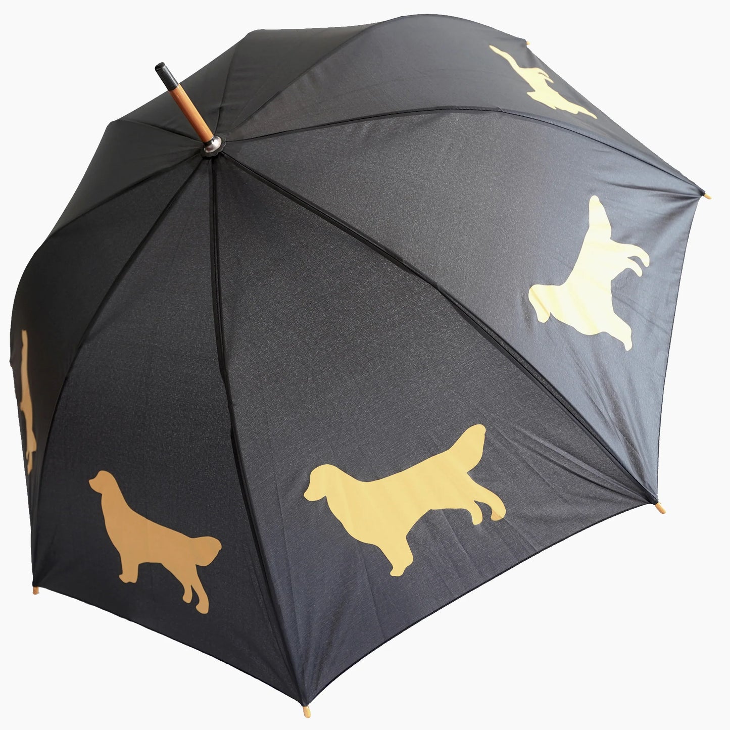 Golden Retriever Umbrella Gold on Black