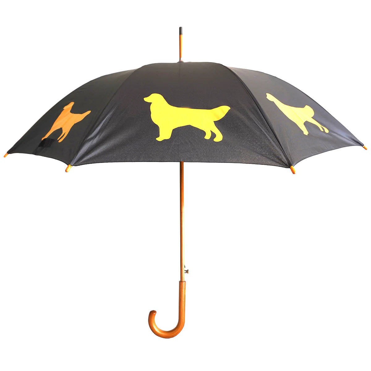 Golden Retriever Umbrella Gold on Black
