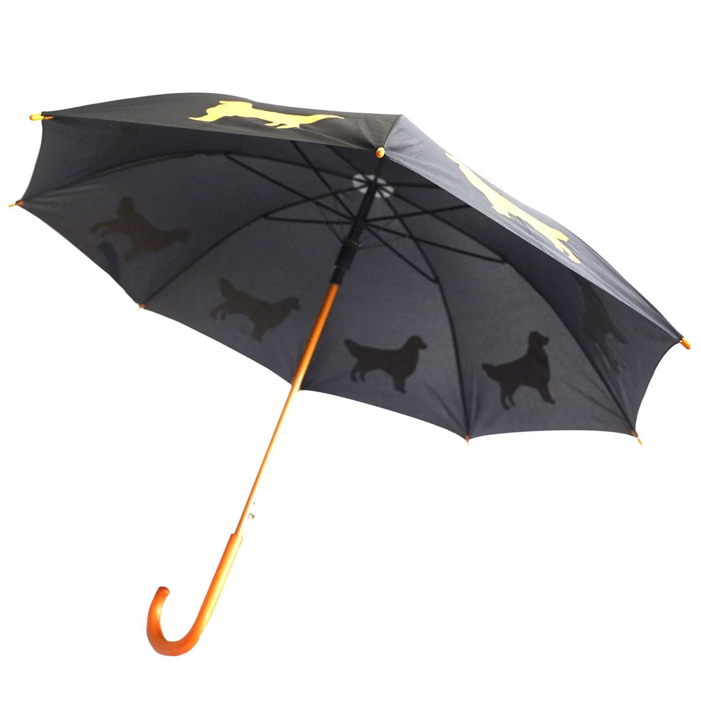 Golden Retriever Umbrella Gold on Black