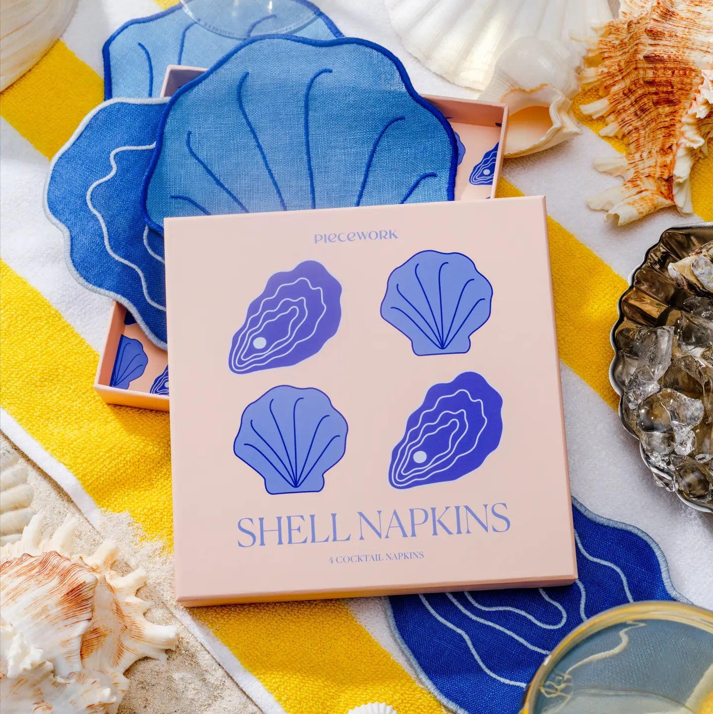 Shell Cocktail Napkins S/4