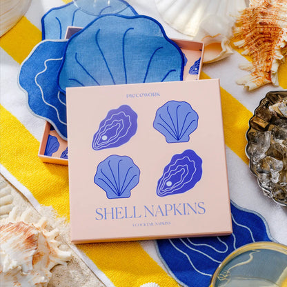 Shell Cocktail Napkins S/4