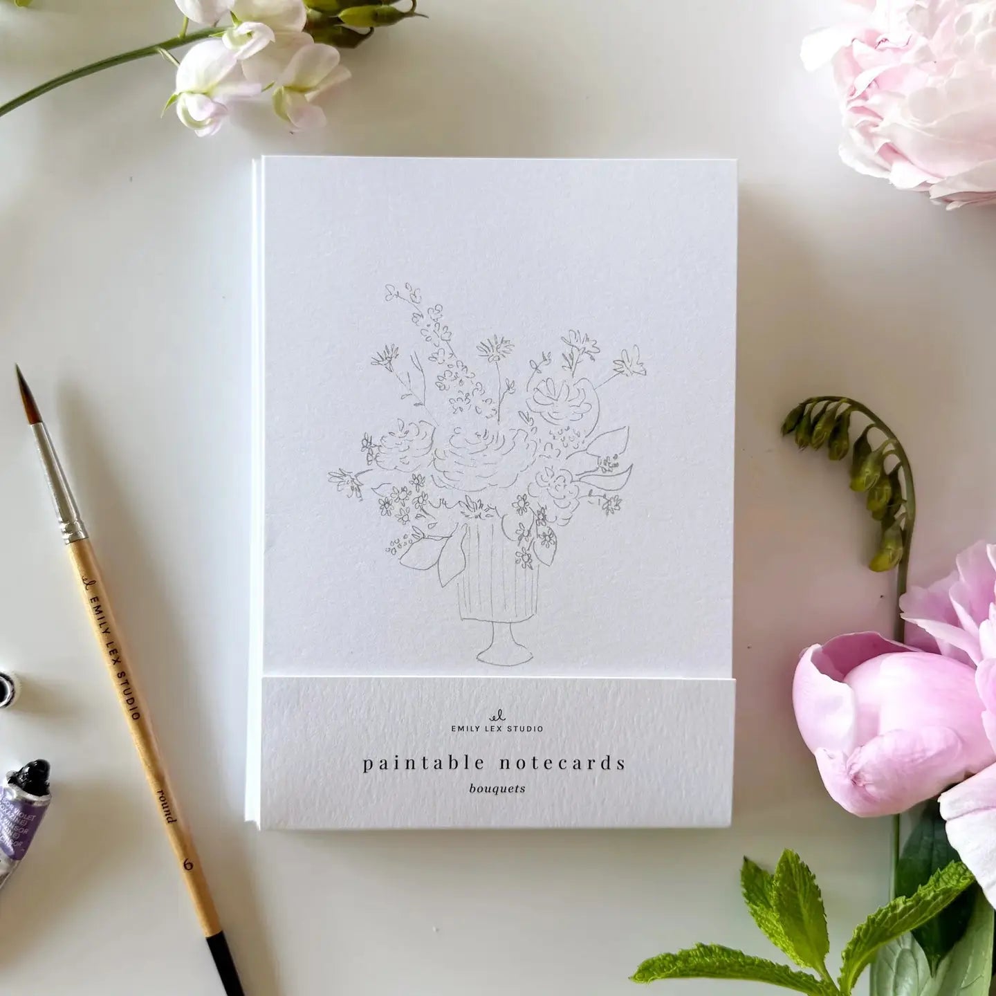 Bouquets Paintable Notecard Set