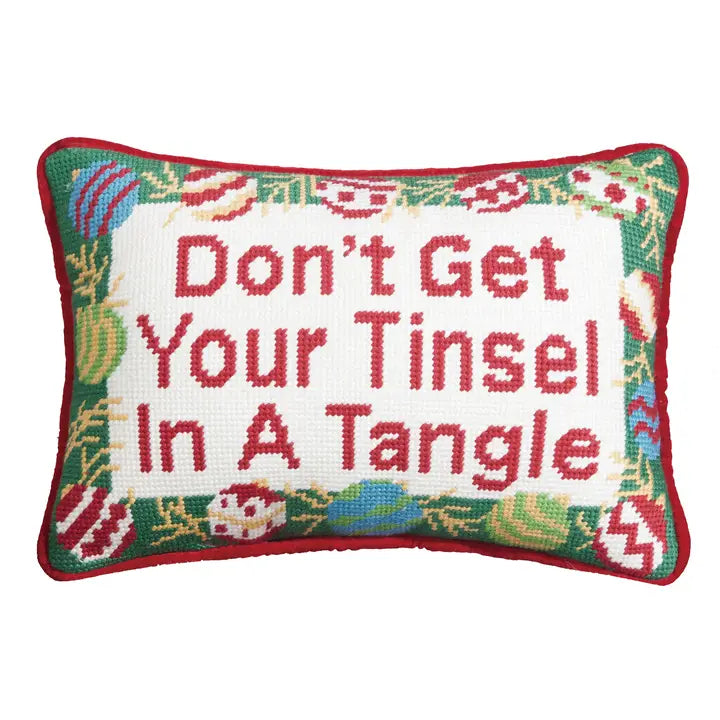 Tinsel Tangle Embroidered Pillow
