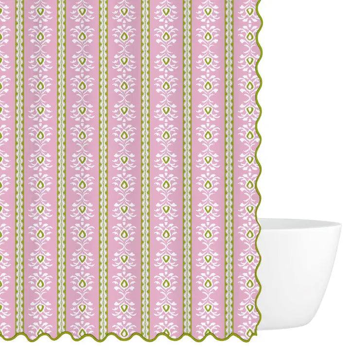 Rosemary Stripe Shower Curtain Pink