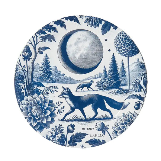 Foxy Dahlia Toile Dessert Plate
