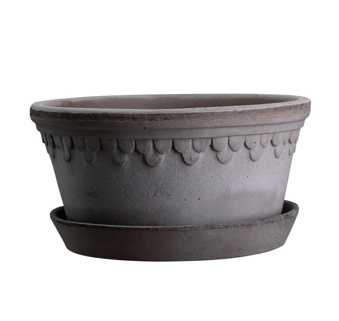 Københavner Plant Pot Raw Grey, Low Set