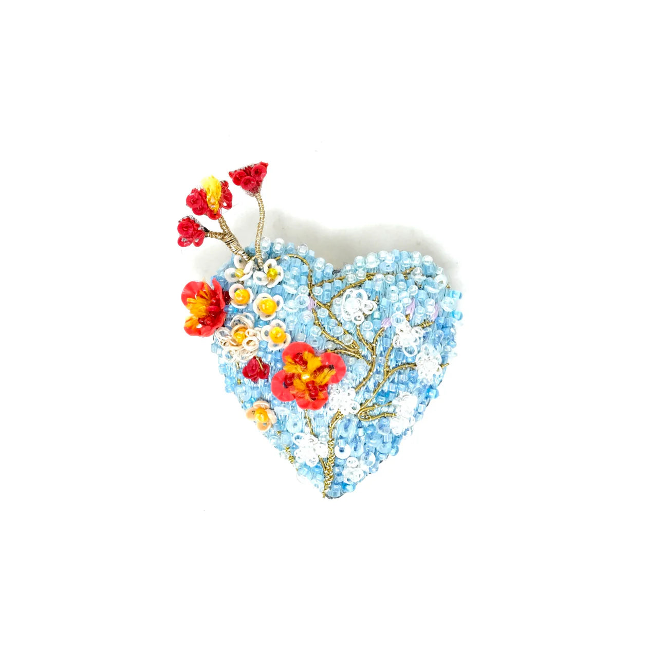 Heart Blossoms Brooch Pin