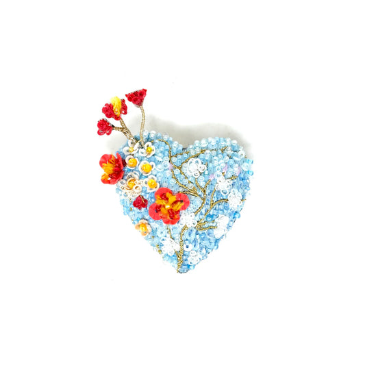 Heart Blossoms Brooch Pin