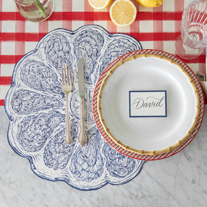 Die-cut Blue Oyster Plate Placemat