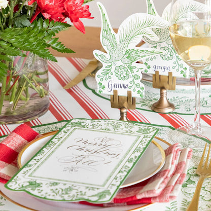 Green Asiatic Pheasants Place Card