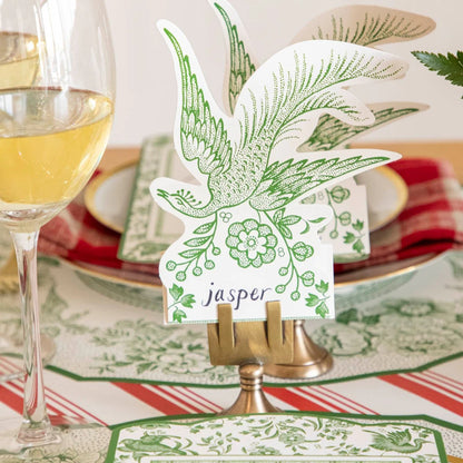 Green Asiatic Pheasants Place Card